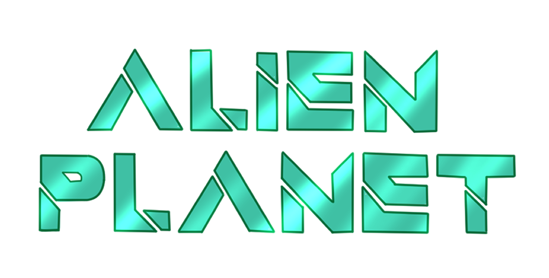 alien planet logo text